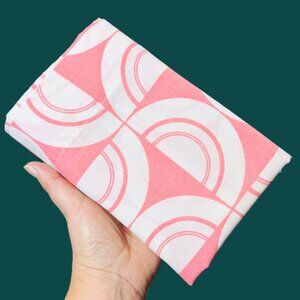 Vintage 70s Truprest Daringly Danish Pink Pillowcase SINGLE: Mod Geometric